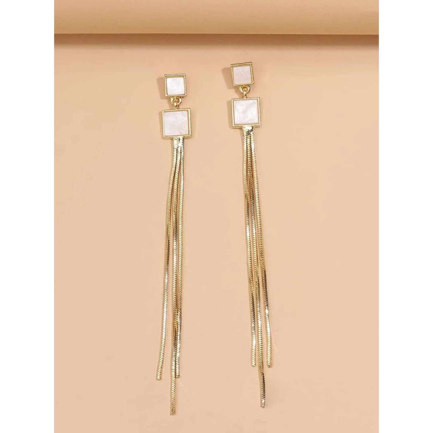 Yellow Chimes Golden Danglers Earrings for Women | Gold Plated Earrings for Girls | Fashion Women Earrings | Long Chain Dangler Earrings | Birthday Gift For Girls Anniversary Gift for Wife