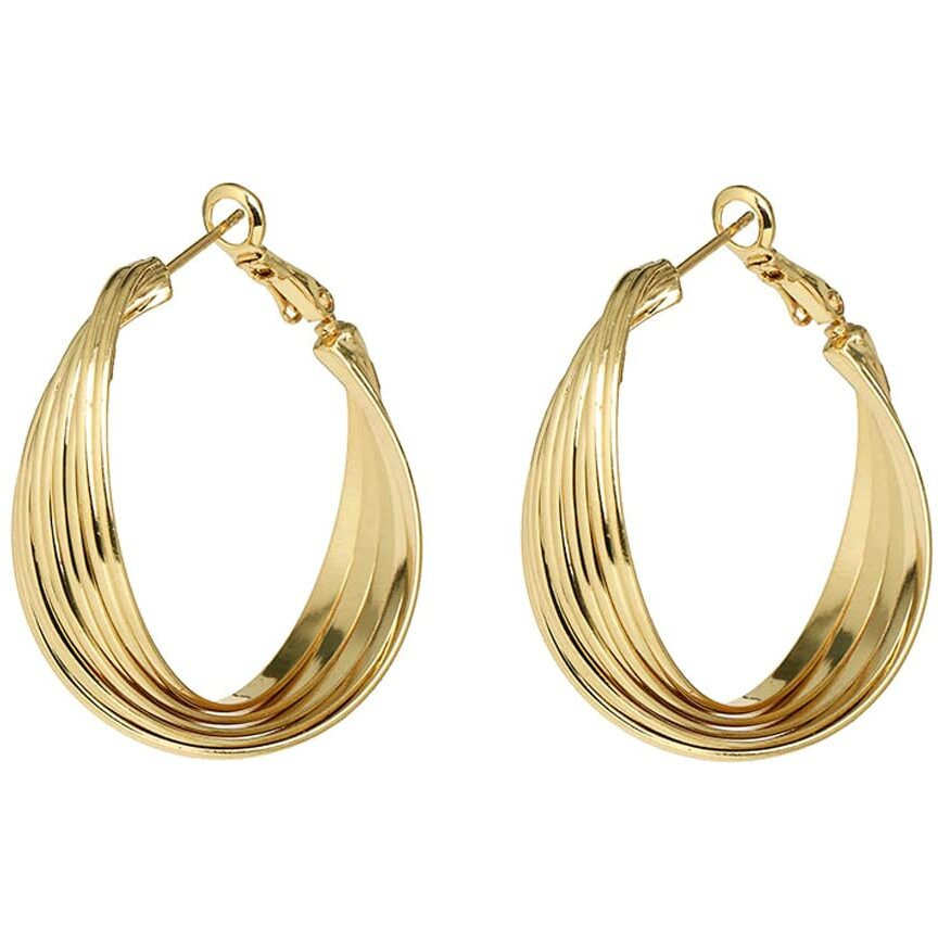 Yellow Chimes Hoop Earrings for Women Fashion Golden Hoops Earrings | Gold Plated Twisted Layered Hoop Bali Earrings for Girls | Birthday Gift for Girls & Women Anniversary Gift for Wife