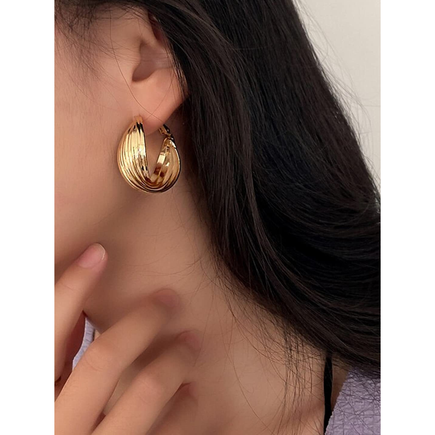 Yellow Chimes Hoop Earrings for Women Fashion Golden Hoops Earrings | Gold Plated Twisted Layered Hoop Bali Earrings for Girls | Birthday Gift for Girls & Women Anniversary Gift for Wife