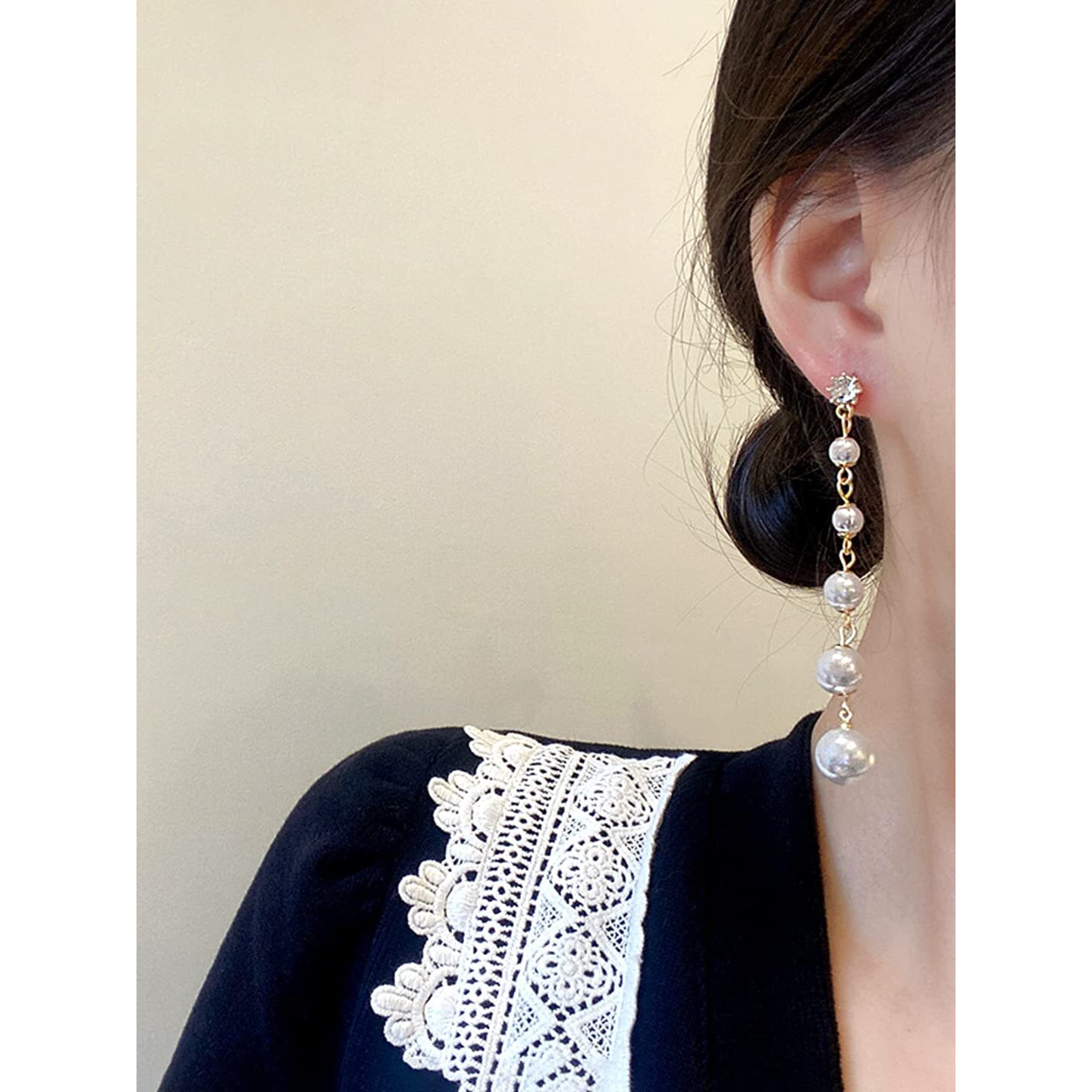 Yellow Chimes White Danglers Earrings for Women | Pearl Earrings for Girls | Gold Plated Fashion Women Earrings | Long Chain Dangler Earrings | Birthday Gift For Girls Anniversary Gift for Wife