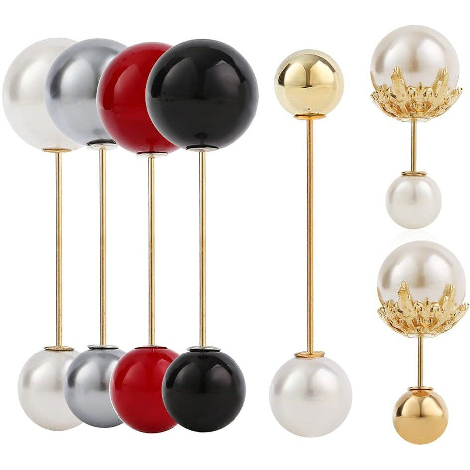 Yellow Chimes Brooch for Women and Girls | 7 Pcs Multicolor Pearl Brooch Pins Sweater Shawl Clips Faux Pearl | Collar Safety Pin Clothing Dresses Decoration Accessories | Birthday Gift for Girls & Women