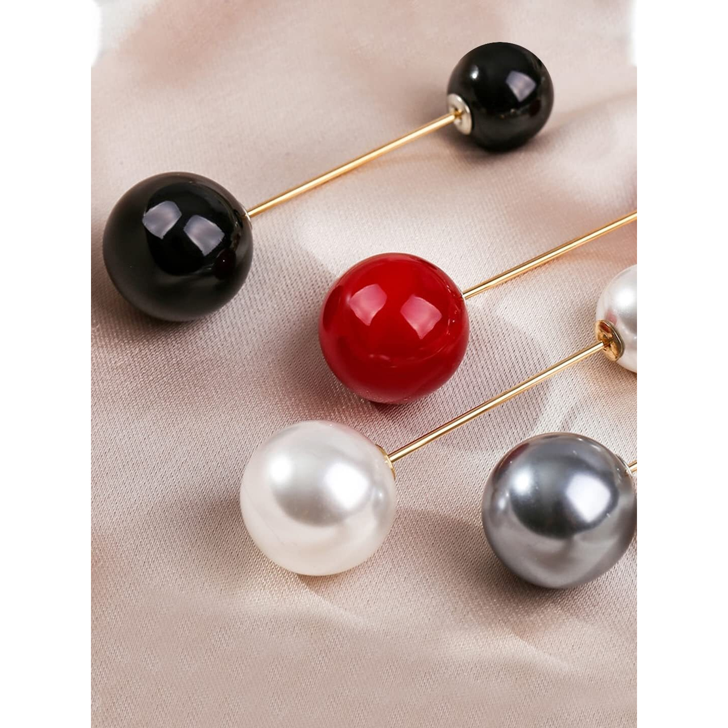 Yellow Chimes Brooch for Women and Girls | 7 Pcs Multicolor Pearl Brooch Pins Sweater Shawl Clips Faux Pearl | Collar Safety Pin Clothing Dresses Decoration Accessories | Birthday Gift for Girls & Women