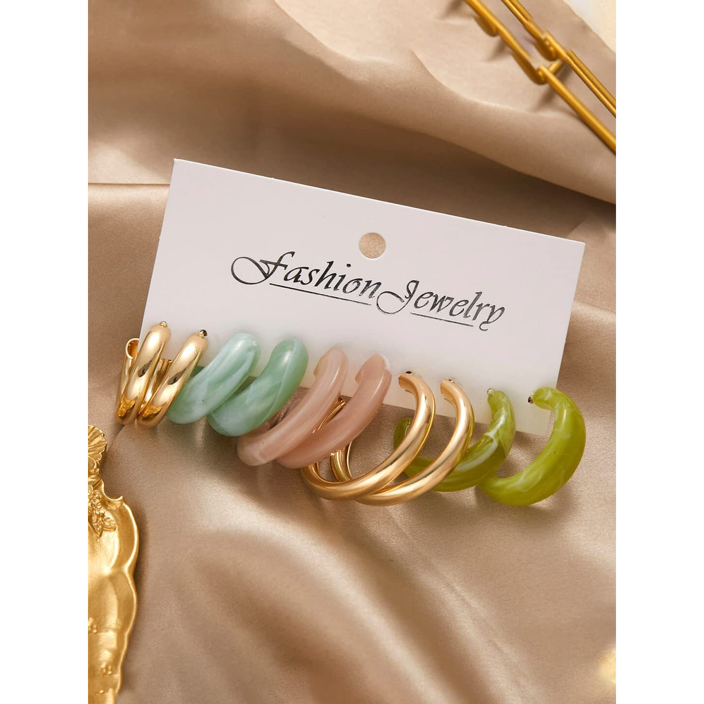 Yellow Chimes Earrings for Women and Girls Multicolor Hoops Earrings Combo | Gold Plated 5 Pairs Combo Hoop Earrings for Women | Birthday Gift for girls and women Anniversary Gift for Wife