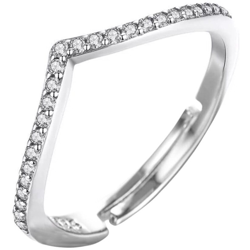 Yellow Chimes Crystal Rings For Women | Adjustable Silver Ring Cubic Zircon Crystal Ring | Valentine Special Rhodium Plated Finger Ring for Girls | Birthday Gift For Girls Anniversary Gift for Wife