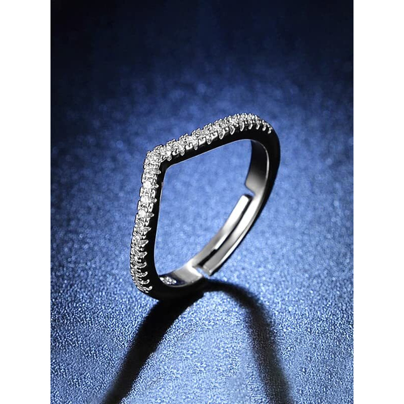 Yellow Chimes Crystal Rings For Women | Adjustable Silver Ring Cubic Zircon Crystal Ring | Valentine Special Rhodium Plated Finger Ring for Girls | Birthday Gift For Girls Anniversary Gift for Wife