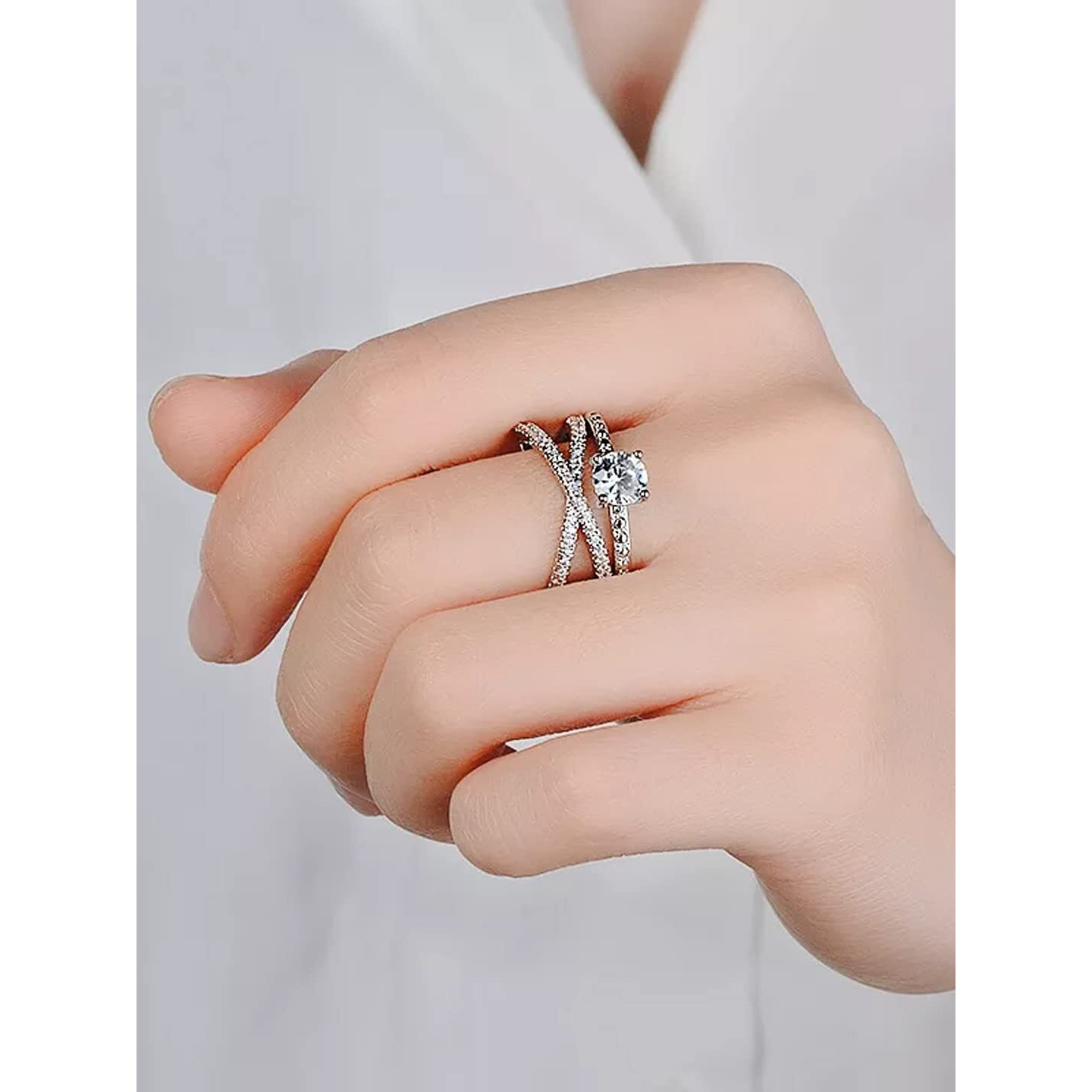 Yellow Chimes Rings for Women and Girls Silver Ring | Adjustable Crystal Rings | Silver Toned Finger Ring for Women | Birthday Gift For girls and women Anniversary Gift for Wife (Silver 9)