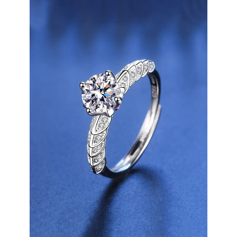 Yellow Chimes Adjustable Crystal Rings For Women | White Stone Adjustable Ring Pack of 1 | Silver Toned Crystals Finger Ring for Girls | Birthday Gift For Girls & Women Anniversary Gift for Wife