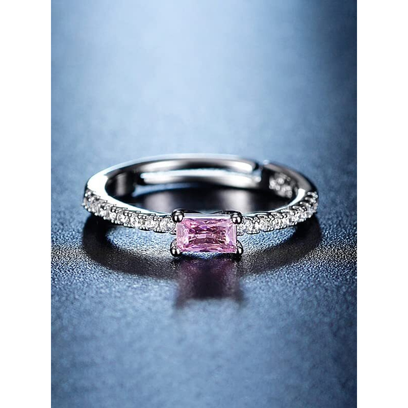Yellow Chimes Crystal Rings For Women | Pink Ring For Women | Rhodium Plated Finger Ring for Girls | Birthday Gift For Girls & Women Anniversary Gift for Wife