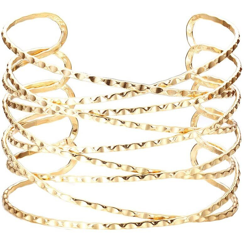 Yellow Chimes Bracelet for Women and Girls Fashion Golden Cuff Kadaa Bracelets for Women | Multi Strand Arm Cuff Armlet Gold Plated Hand Cuff Kadaa Bracelet for Women.