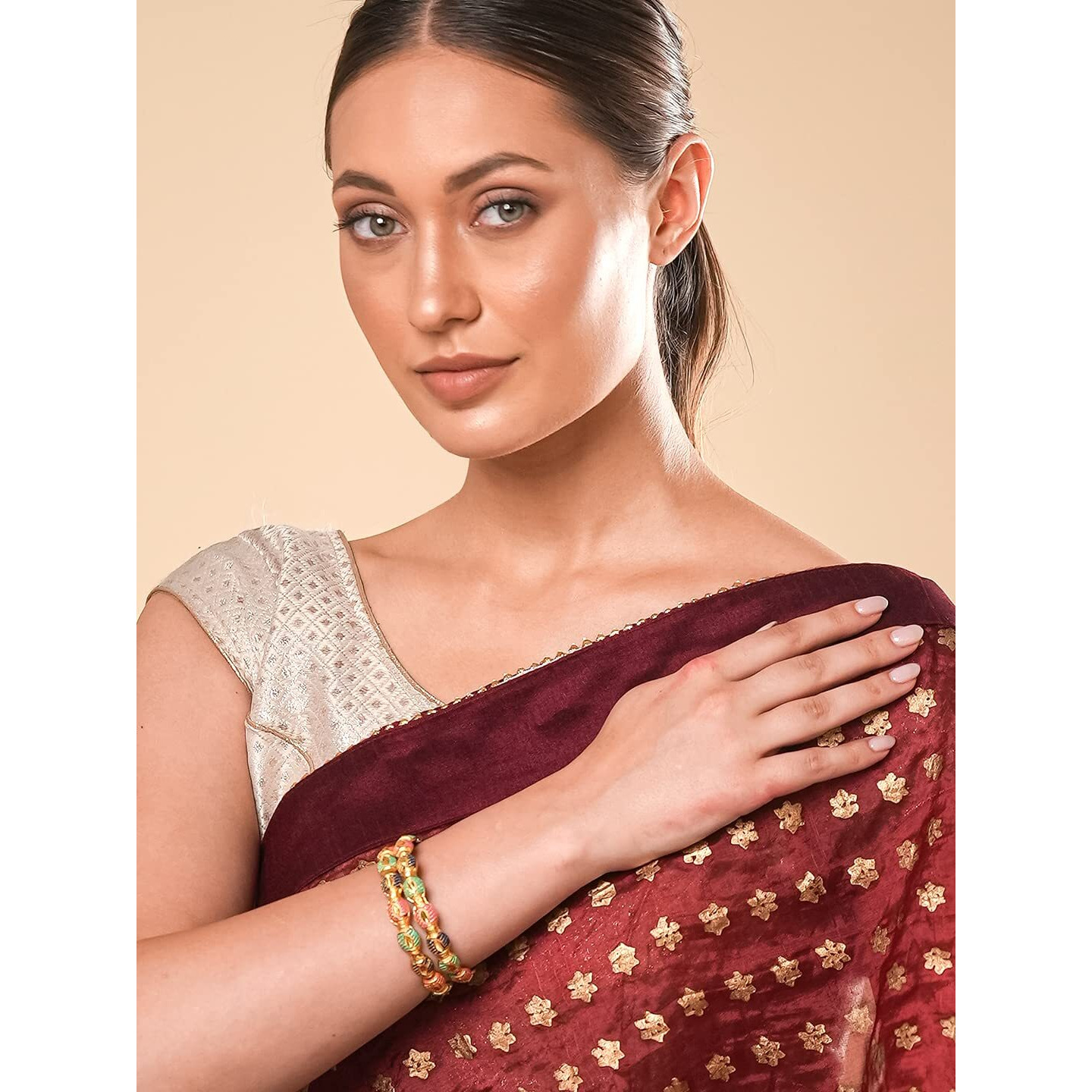 Yellow Chimes Bangles for Women Oval Shaped Meenakari Touch Traditional Bangles for Women and Girls