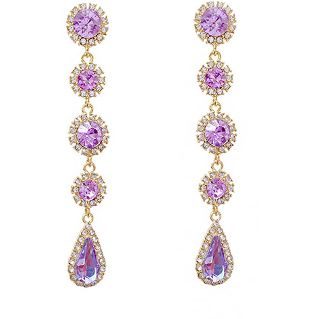 Yellow Chimes Earrings for Women and Girls Fashion Crystal Dangler Earrings | Gold Plated Purple Long Danglers Earrings | Birthday Gift for girls & women Anniversary Gift for Wife