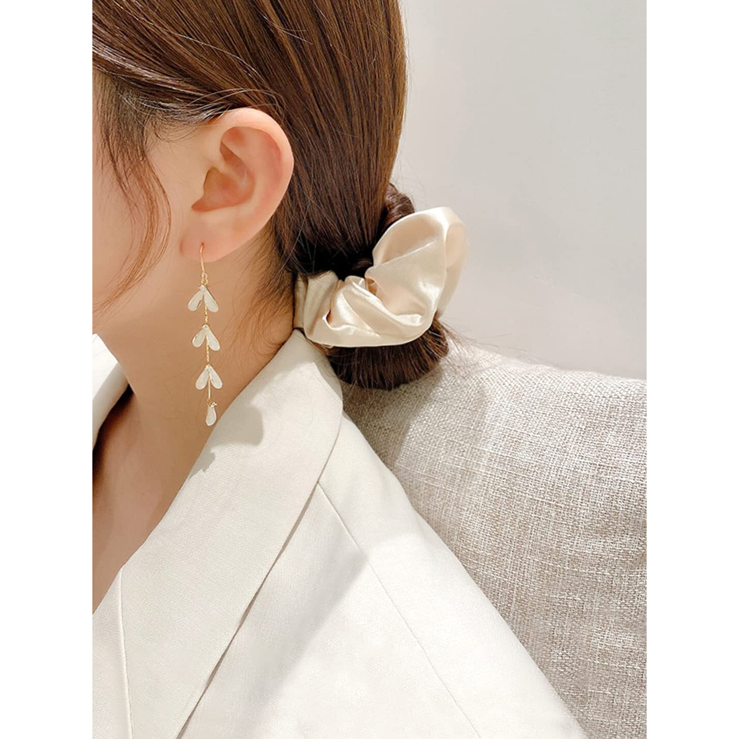 Yellow Chimes Earrings For Women White Color Stone Studded Leaf Designed Drop Dangle Earrings For Women and Girls