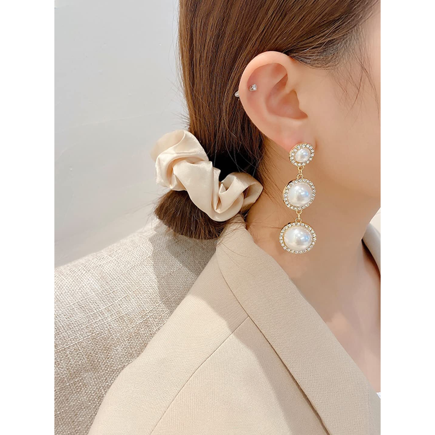 Yellow Chimes Earrings for Women and Girls Fashion White Pearl Dangler Earrings | Gold Plated Crystal Pearl Drop Dangler Earrings | Birthday Gift for Girls & Women Anniversary Gift for Wife