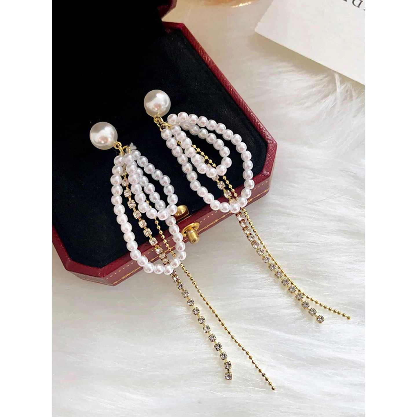 Yellow Chimes Earrings for Women and Girls Fashion White Pearl Dangler | Gold Plated Long Chain Hanging Pearl Dangler Earrings | Birthday Gift for Girls & Women Anniversary Gift for Wife