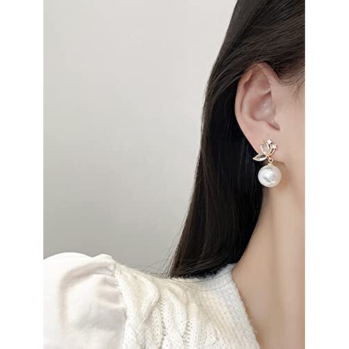 Yellow Chimes Earrings For Women Butterfly Shaped Stud With White Pearl Hanging Drop Earrings For Women and Girls