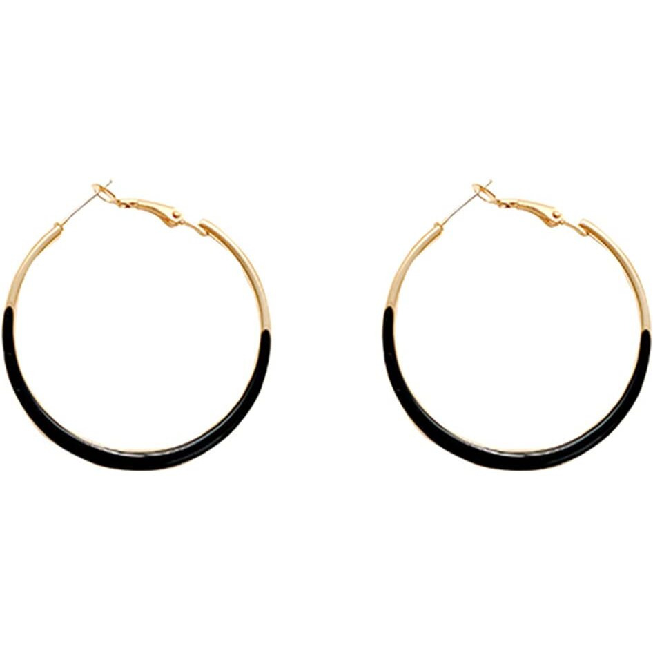 Yellow Chimes Earrings for Women and Girls Black Hoop Earrings for Girls | Gold Toned Hoop Earrings | Birthday Gift for girls and women Anniversary Gift for Wife