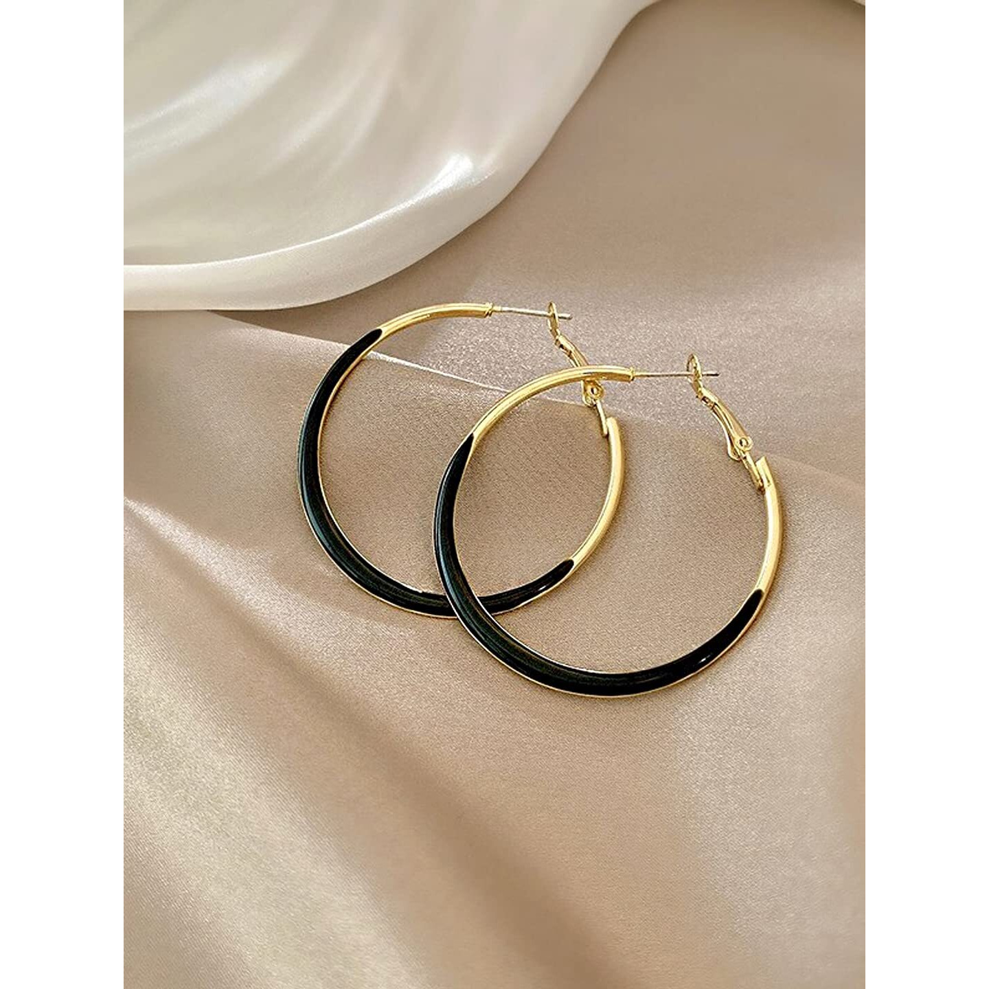 Yellow Chimes Earrings for Women and Girls Black Hoop Earrings for Girls | Gold Toned Hoop Earrings | Birthday Gift for girls and women Anniversary Gift for Wife