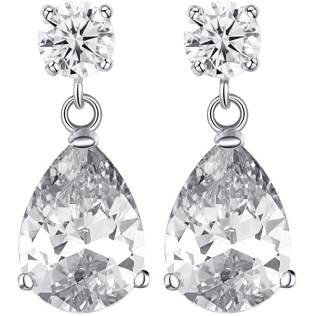 Yellow Chimes Earrings for Women and Girls | Multicolor Stone Crystal | Silver Tone Drops | Oval Shaped | Birthday Gift for Girls and Women Anniversary Gift for Wife (Crystal Drop)