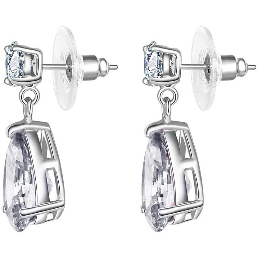 Yellow Chimes Earrings for Women and Girls | Multicolor Stone Crystal | Silver Tone Drops | Oval Shaped | Birthday Gift for Girls and Women Anniversary Gift for Wife (Crystal Drop)