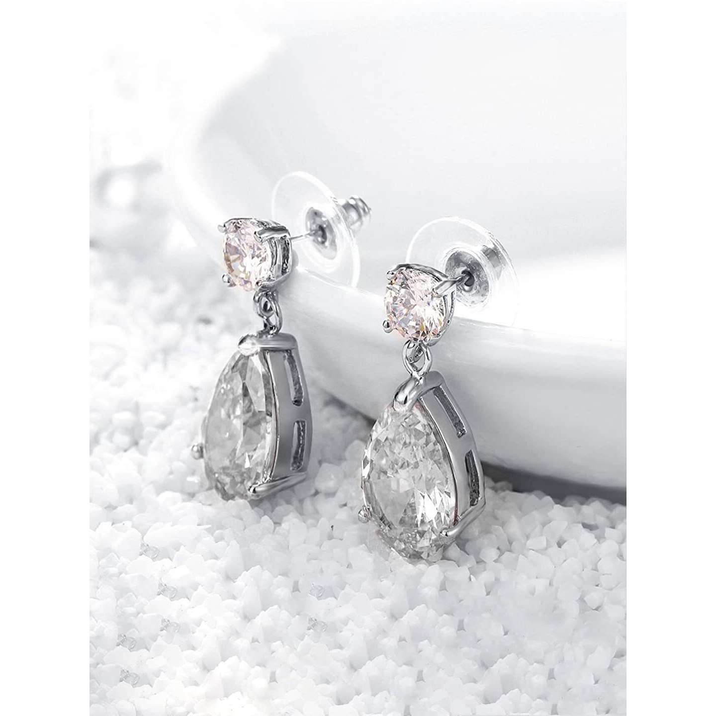 Yellow Chimes Earrings for Women and Girls | Multicolor Stone Crystal | Silver Tone Drops | Oval Shaped | Birthday Gift for Girls and Women Anniversary Gift for Wife (Crystal Drop)