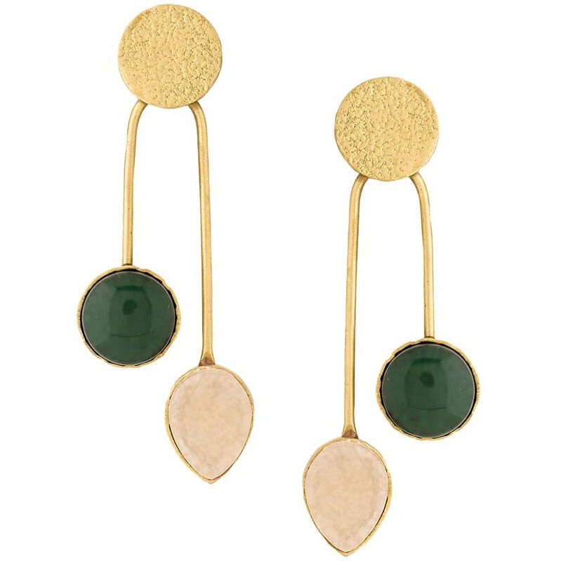 Yellow Chimes Dangler Earrings for Women Fashion Golden Danglers | Gold Toned Leaf Shaped Western Drop Earrings For Girls | Birthday Gift for Girls & Women Anniversary Gift for Wife