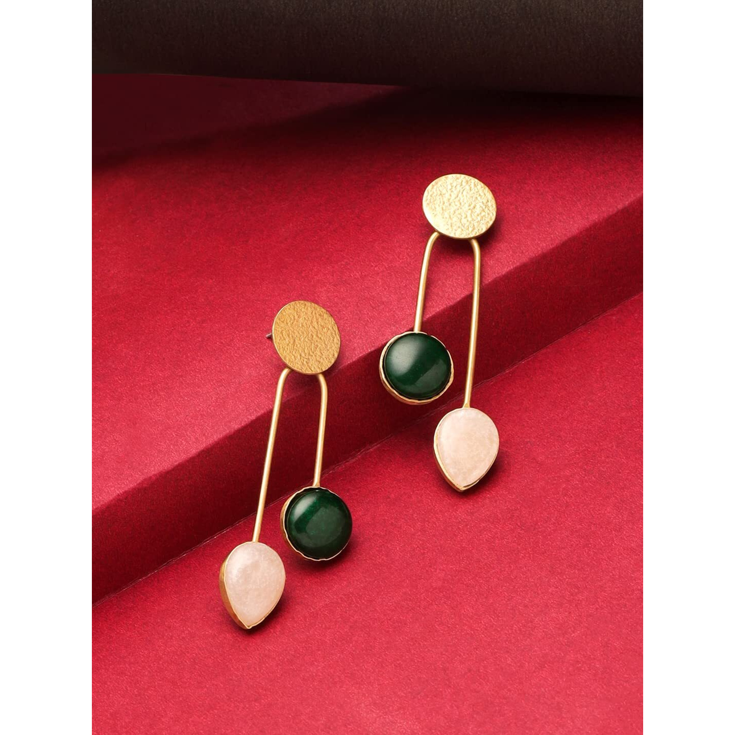 Yellow Chimes Dangler Earrings for Women Fashion Golden Danglers | Gold Toned Leaf Shaped Western Drop Earrings For Girls | Birthday Gift for Girls & Women Anniversary Gift for Wife