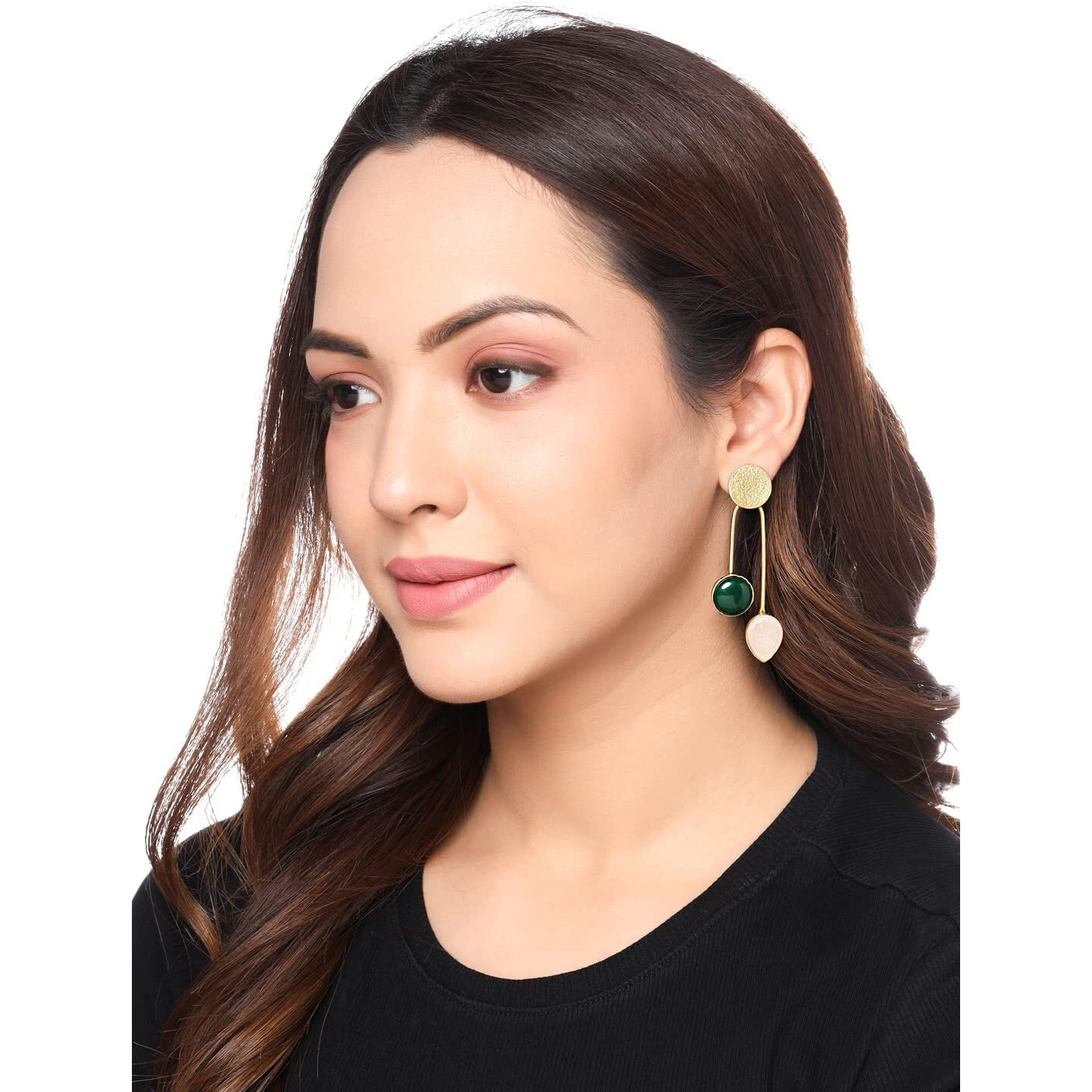 Yellow Chimes Dangler Earrings for Women Fashion Golden Danglers | Gold Toned Leaf Shaped Western Drop Earrings For Girls | Birthday Gift for Girls & Women Anniversary Gift for Wife