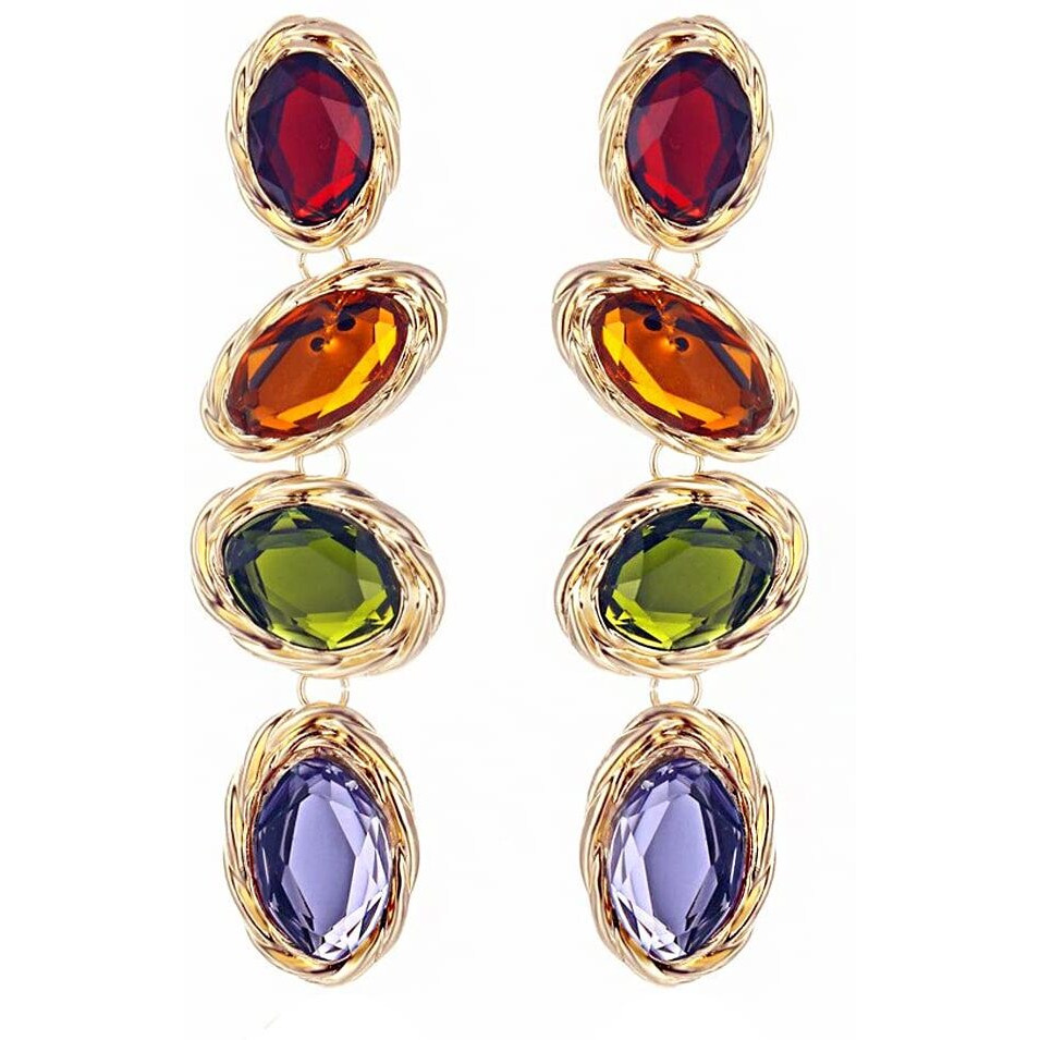 Yellow Chimes Earrings for Women and Girls Fashion Crystal Dangler Earrings | Gold Plated Multicolor Statement Style Long Danglers Earrings | Birthday Anniversary Gift for Girls & Women