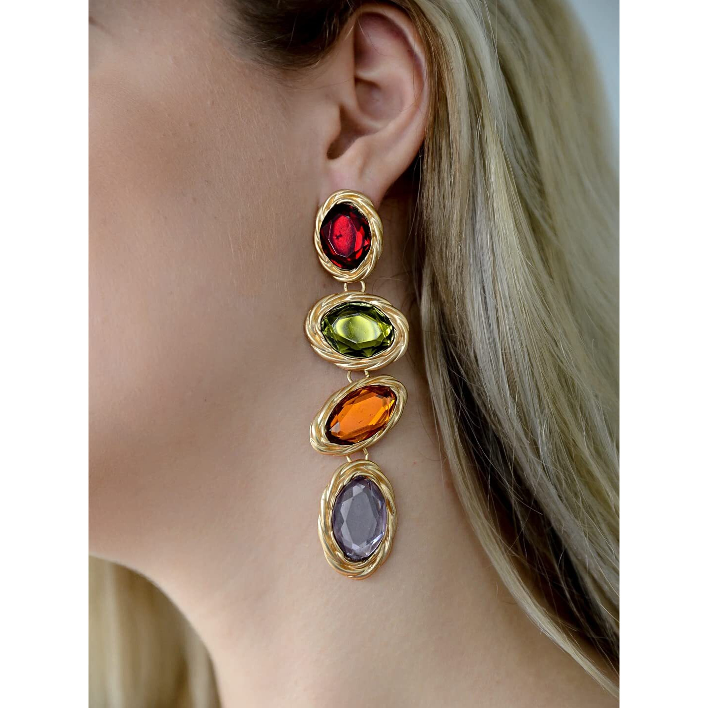 Yellow Chimes Earrings for Women and Girls Fashion Crystal Dangler Earrings | Gold Plated Multicolor Statement Style Long Danglers Earrings | Birthday Anniversary Gift for Girls & Women