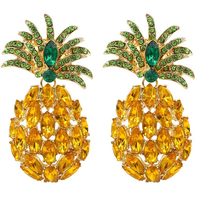 Yellow Chimes Earrings for Women and Girls Fashion Yellow Crystal Drop Earrings | Rhinestone Crystal Pineapple Drop Earrings | Birthday Gift for girls & women Anniversary Gift for Wife