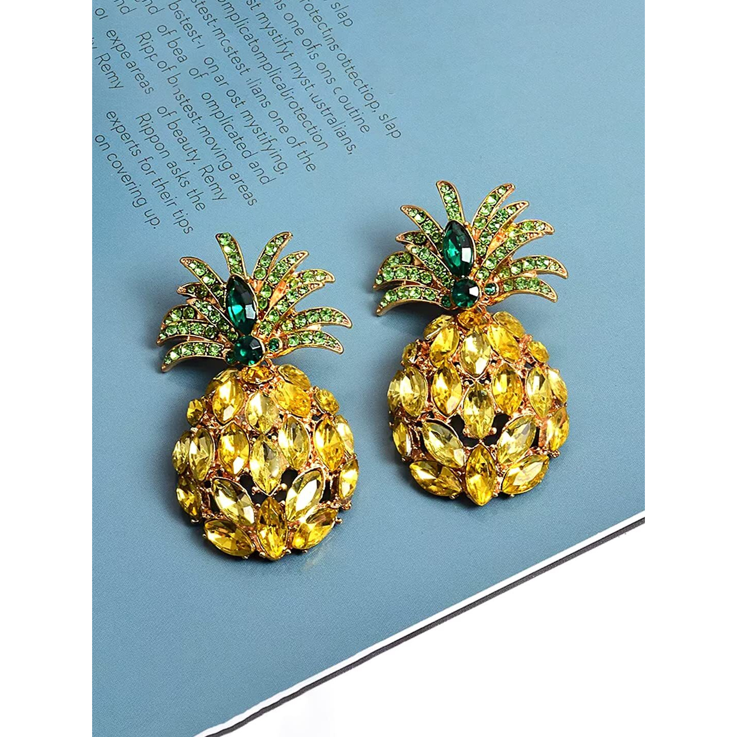 Yellow Chimes Earrings for Women and Girls Fashion Yellow Crystal Drop Earrings | Rhinestone Crystal Pineapple Drop Earrings | Birthday Gift for girls & women Anniversary Gift for Wife
