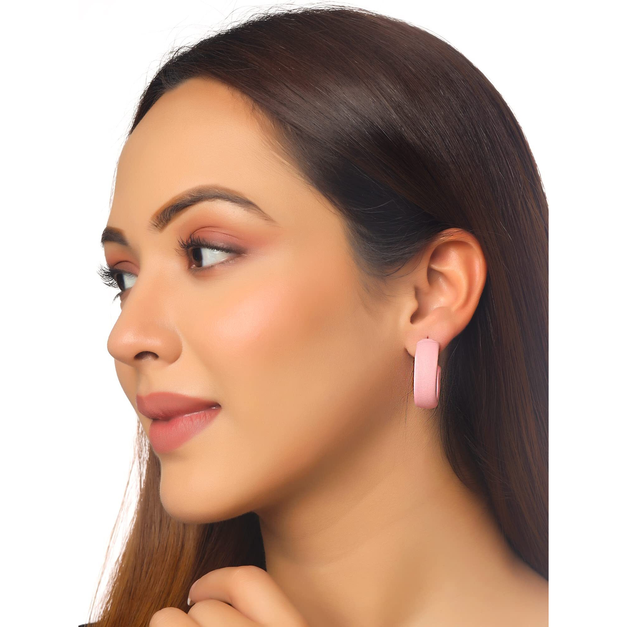 Yellow Chimes Hoop Earrings for Women Fashion Circle Shaped Hoops Earrings Set | Multicolor Hoops Bali Combo of 5 Pairs Earrings for Girls | Birthday Gift for Girls & Women Anniversary Gift for Wife