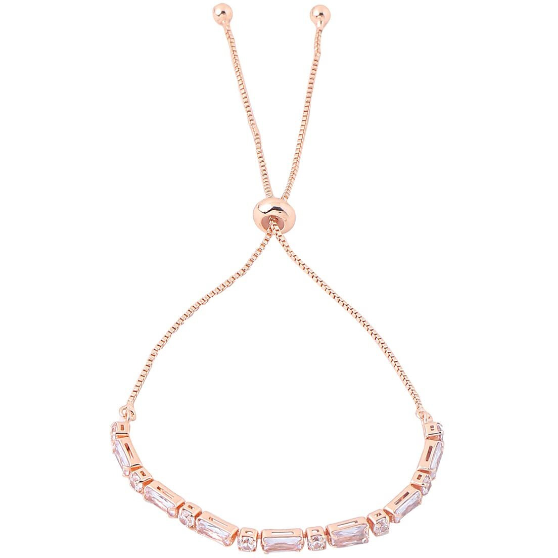 Yellow Chimes Women Crystal Bracelets | Rose Gold Plated Bracelets For Women | Rose Gold CZ Crystals Bracelet For Woman | Birthday Gift for Girls & Women Anniversary Gift for Wife
