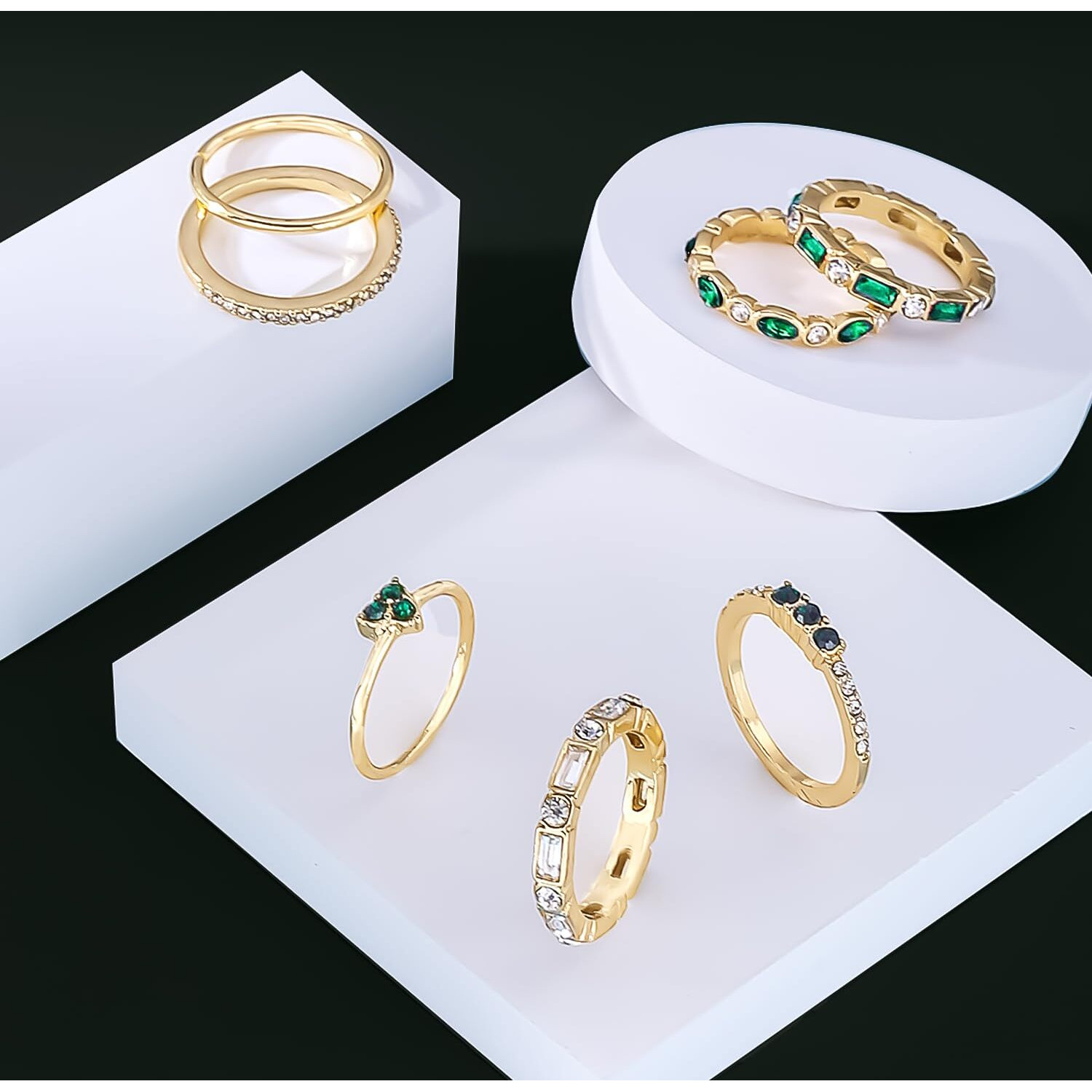 Yellow Chimes Rings for Women and Girls Fashion Aesthetic Golden Ring Set | Gold Plated Aesthetic Ring Knuckle Rings Set 7 Pcs Combo Rings | Birthday Gift For Girls and Women
