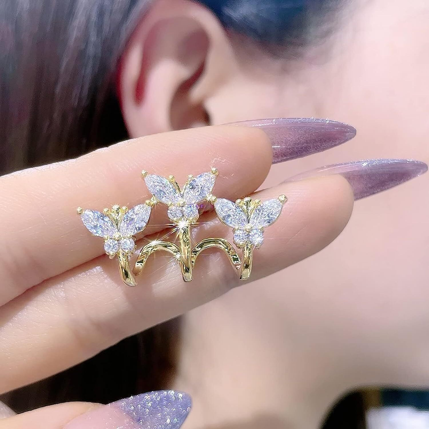 ANNACREATIONS Korean Fashion Style Gold Plated Pearl Stud Earrings For Women & Girls (Set of 1)