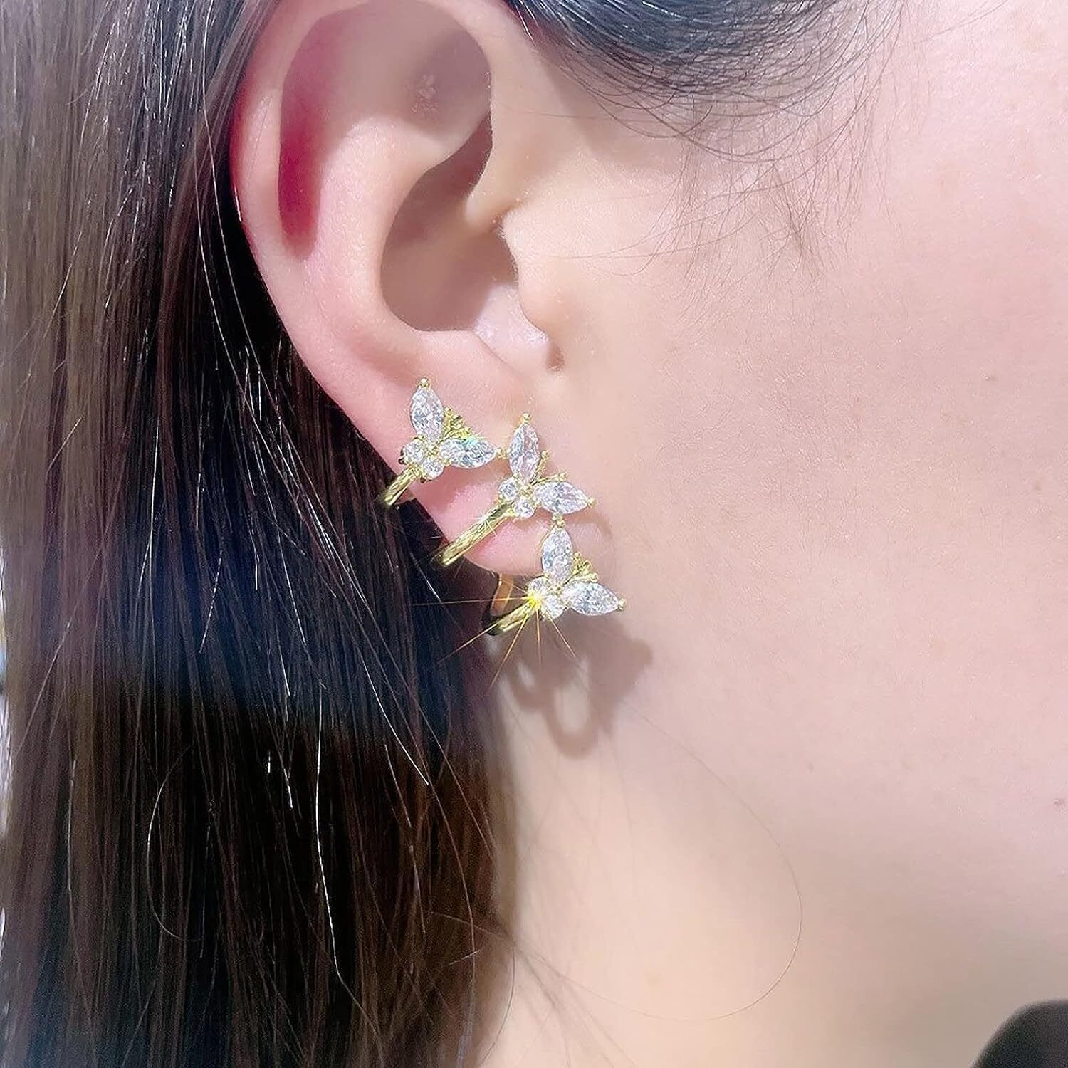 ANNACREATIONS Korean Fashion Style Gold Plated Pearl Stud Earrings For Women & Girls (Set of 1)