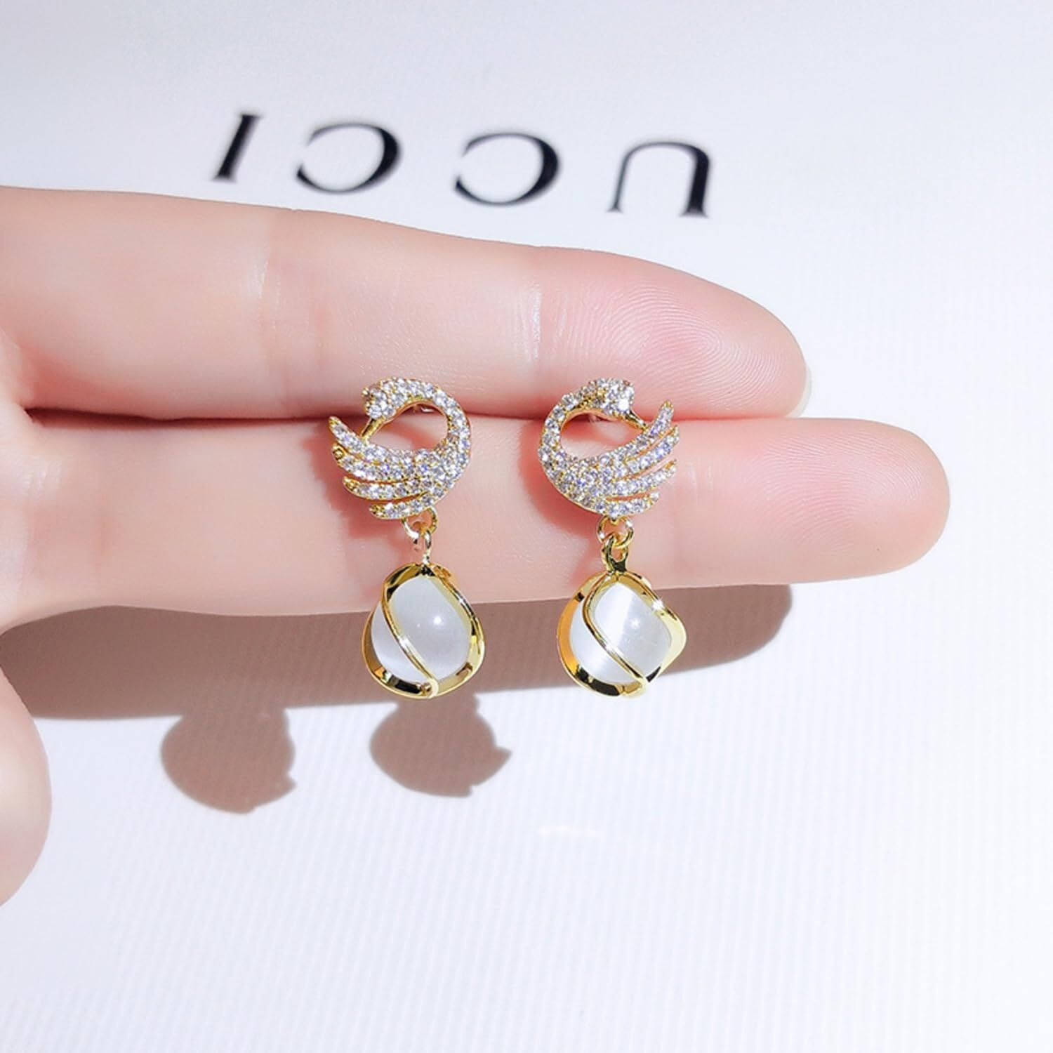 ANNACREATIONS Korean Fashionable Gold Plated Dangle Earrings For Women & Girls Pack of 1 Pair (STY-17)