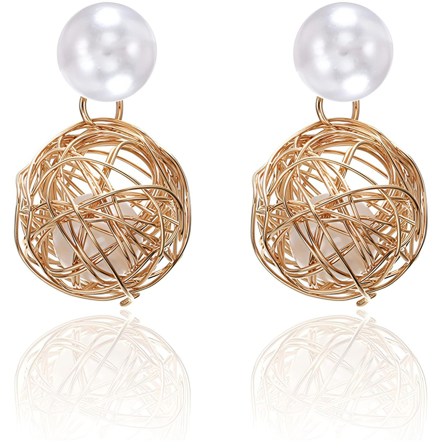 ANNACREATIONS Korean Fashionable Gold Plated Dangle Earrings For Women & Girls Pack of 1 Pair (STY-15)