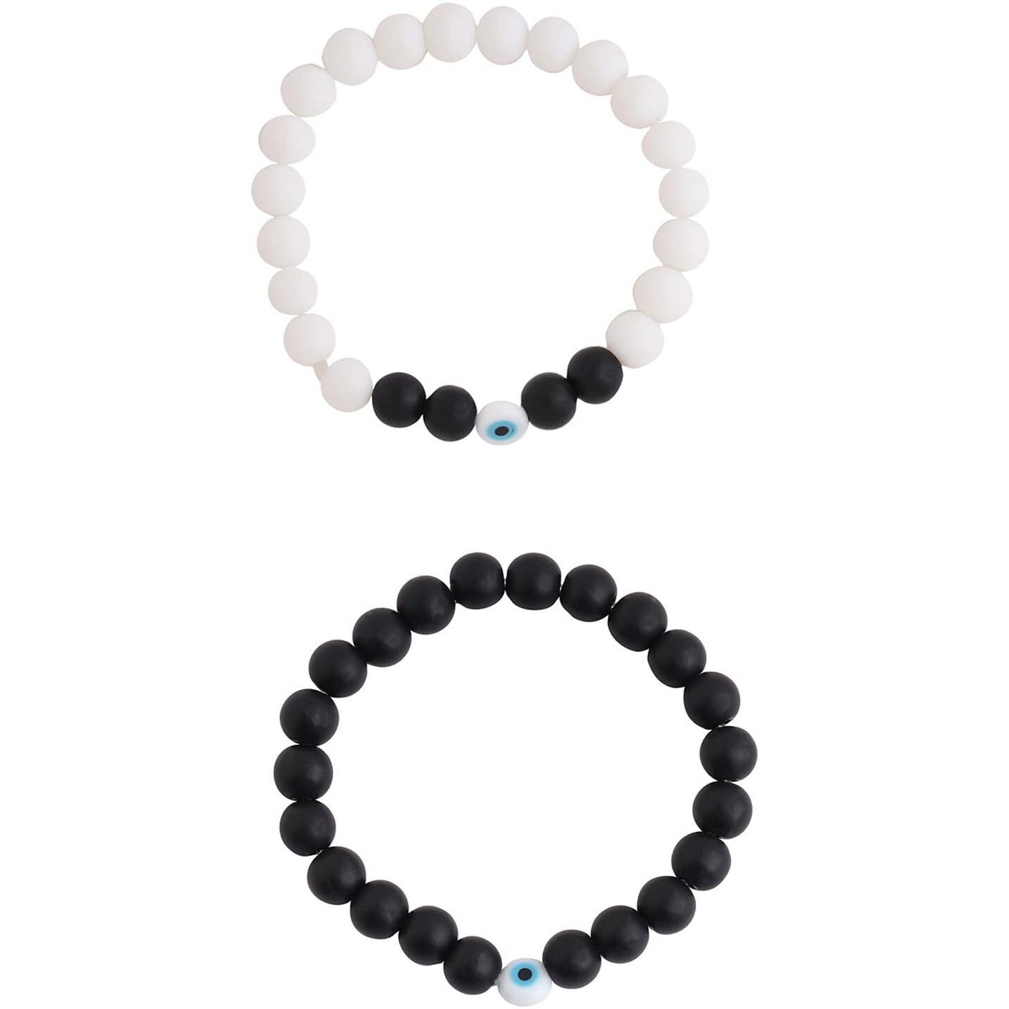 Yellow Chimes Evil Eye Bracelet For Women and Men | Fashion Blue Eye Stone White Bracelet Unisex Nazar Hand Bands Bracelet | Accessories Jewellery for Women | Birthday Gift for Girls & Boys (Design 5)