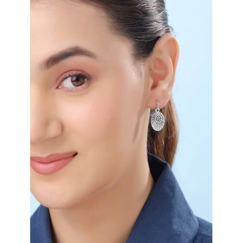 Yellow Chimes Latest Fashion Silver Plated Geometric Multi Design Stud Drop Dangle Earrings Combo for Women and Girls (Design 9)