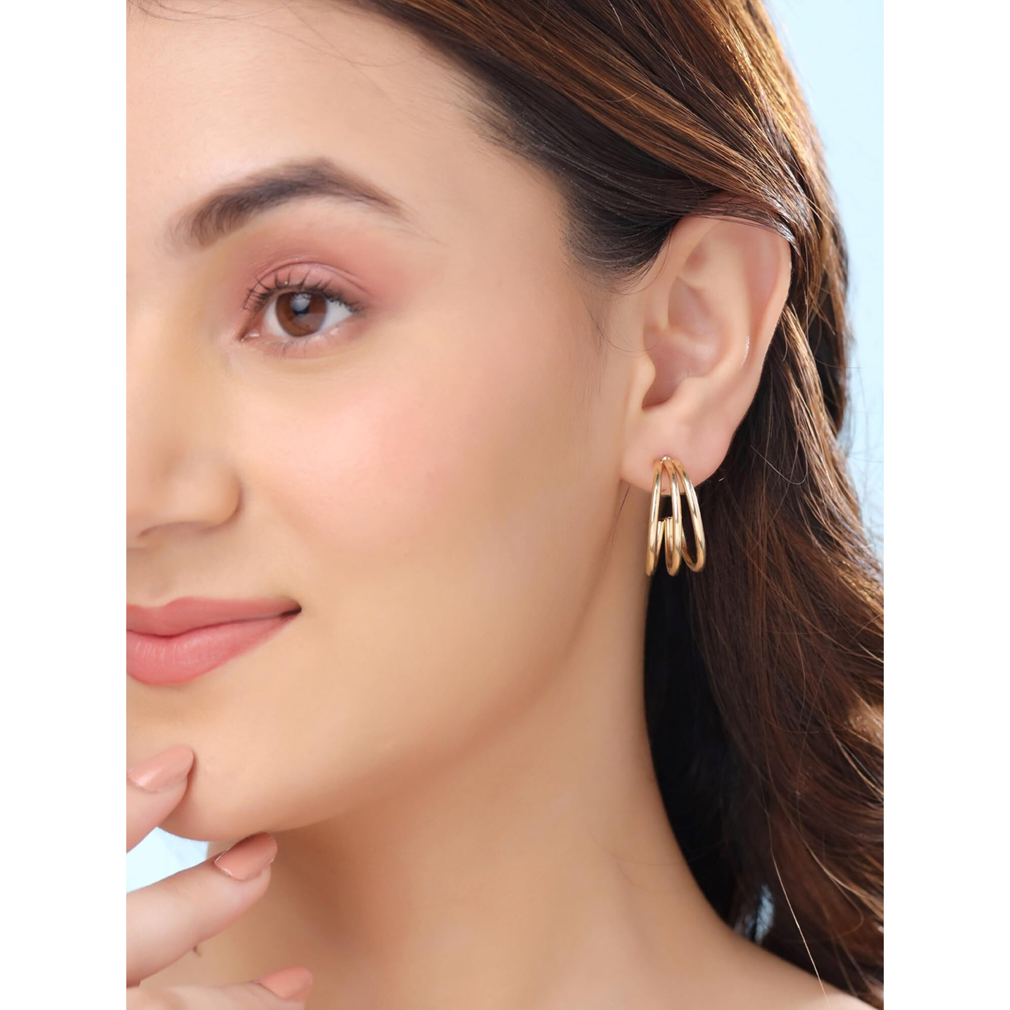Yellow Chimes Earrings for Women and Girls | Fashion Gold Pearls Studded Hoops | Gold Plated Earring Set | Western Earrings Combo | Birthday Anniversary Gift for Girls Women Wife (Design 4)