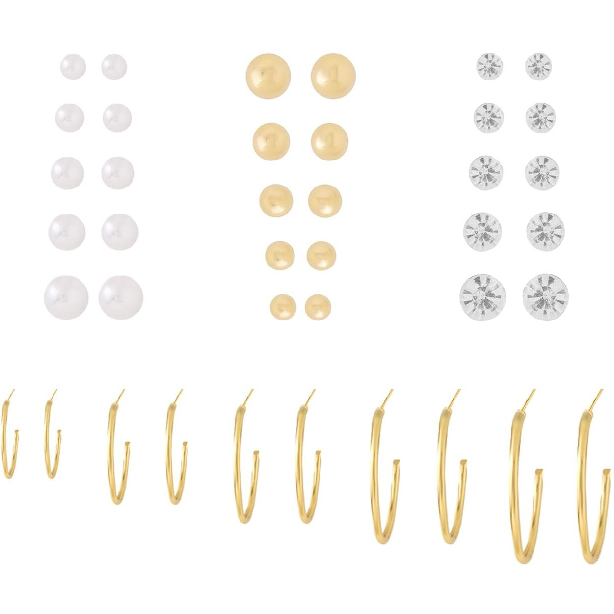 Yellow Chimes Earrings for Women and Girls | Fashion Gold Pearls Studded Hoops | Gold Plated Earring Set | Western Earrings Combo | Birthday Anniversary Gift for Girls Women Wife (Design 5)