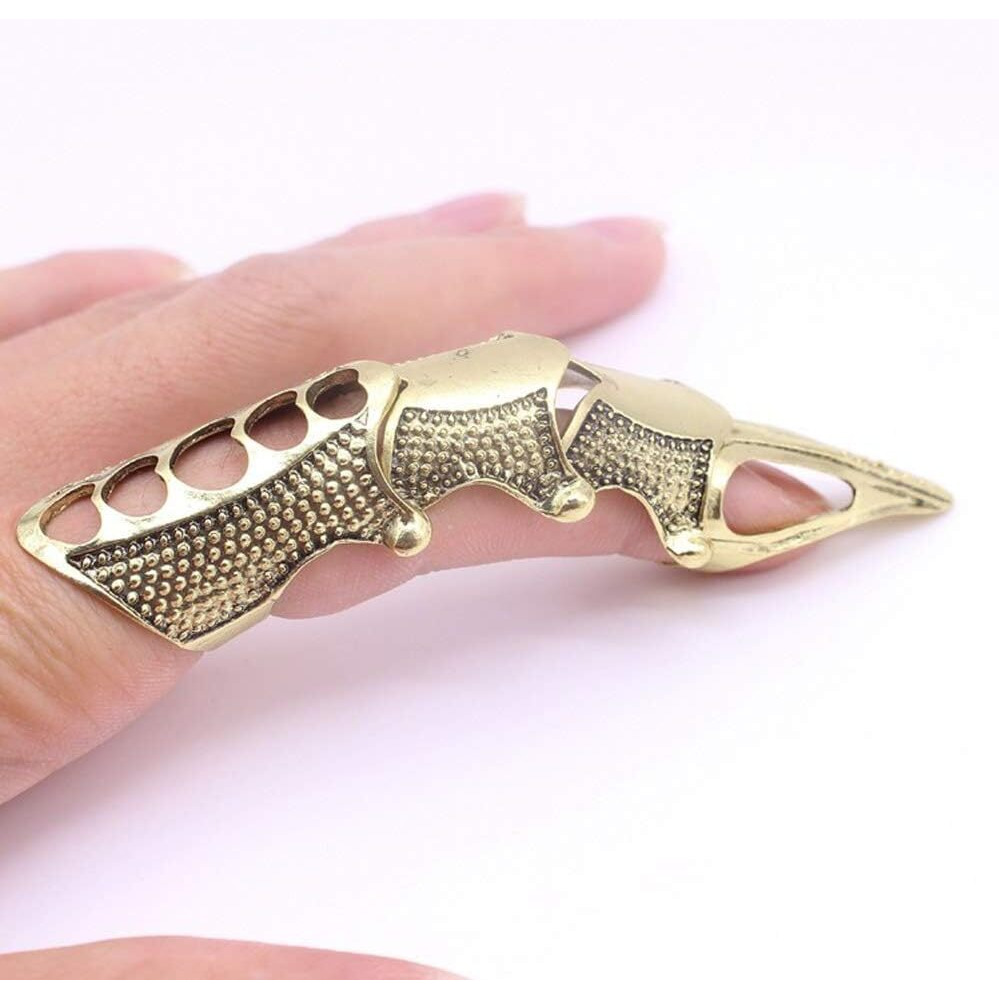THE MEN THING RINOSKIN - Gold Guard Adjustable Knuckle Joint Full Finger Ring for Men & Boys