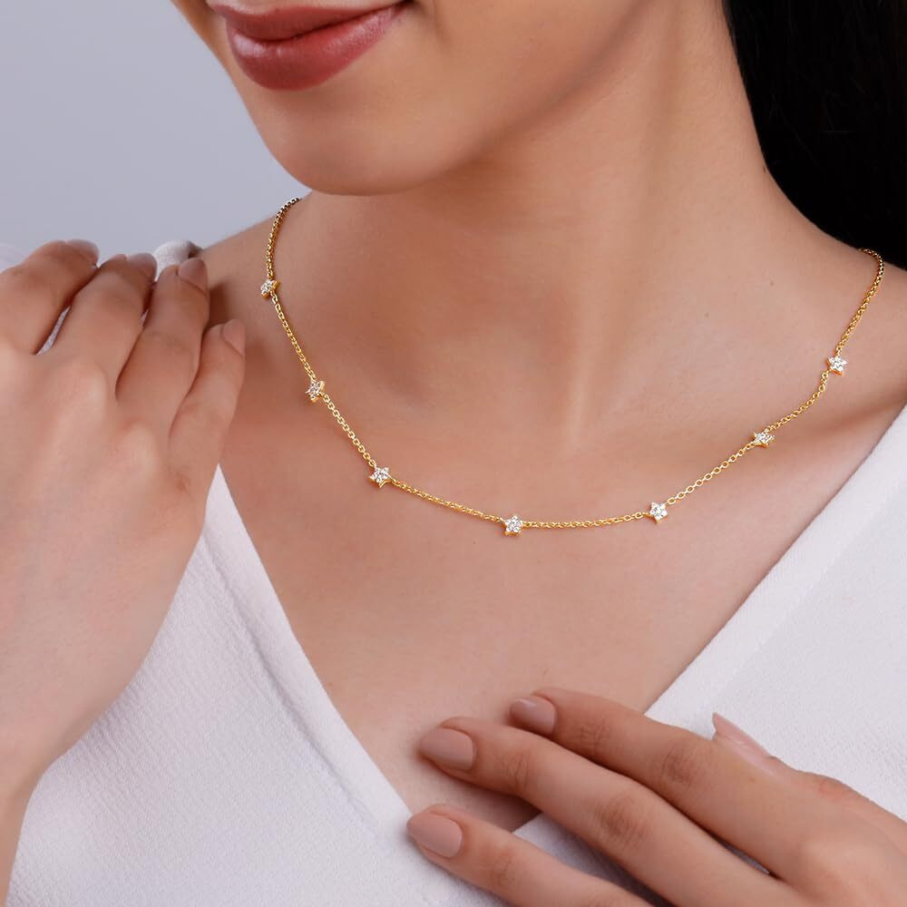 GIVA 925 Sterling Silver 18K Gold Plated Anushka Sharma Star Constellation|Necklace To Gifts For Women&Girls|Valentines Gift For Girlfriend|With Certificate Of Authenticity And 925 Stamp|6M Warranty