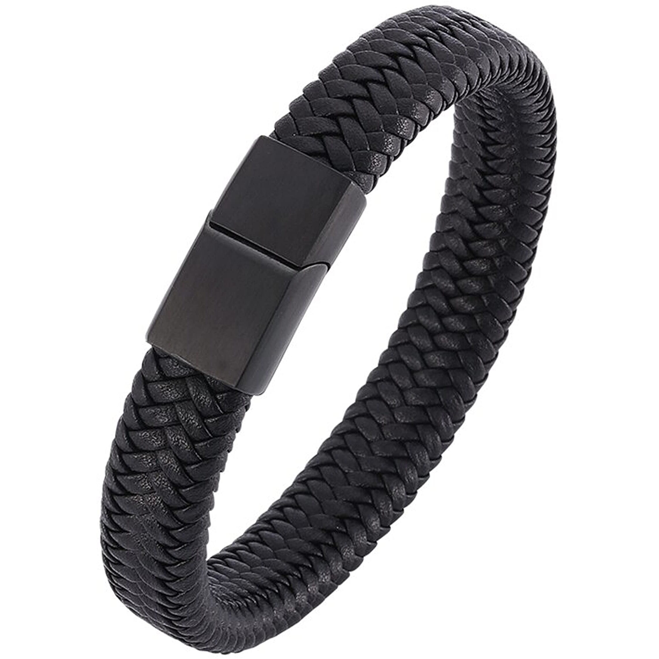 Fashion Frill Stylish Bracelet For Men Leather Bracelet Magnetic Clasp Wraparound Black Charm Bracelets For Men Boys Girls Accessories Mens Jewellery Love Gifts