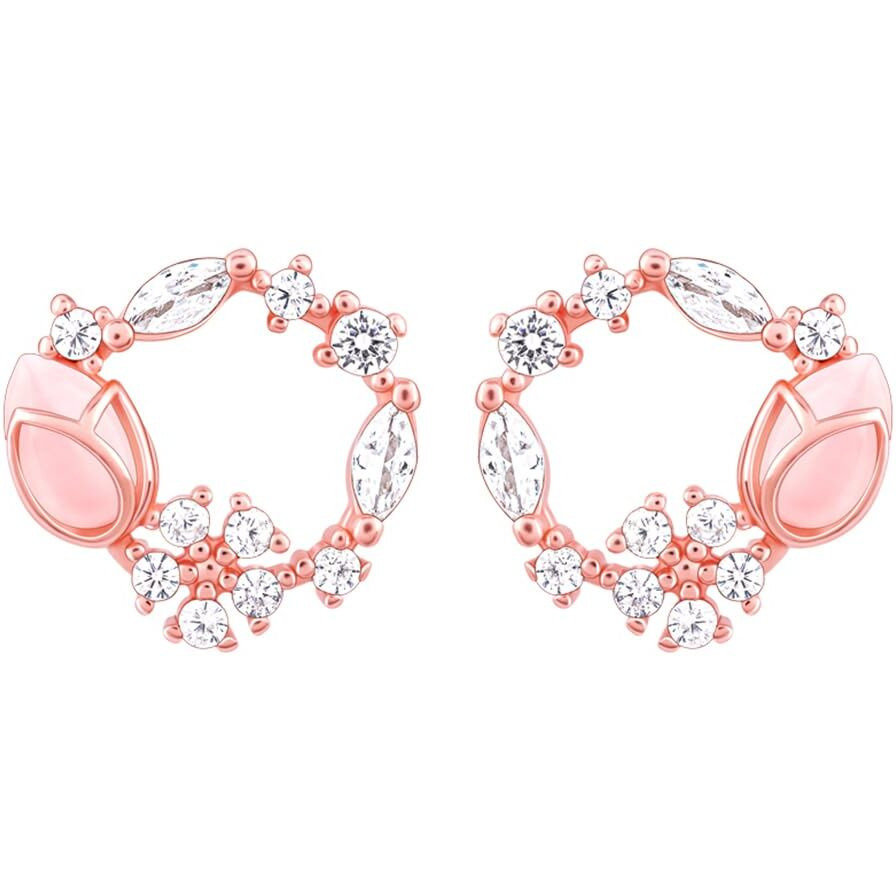 GIVA 925 Sterling Silver Rose Gold Pink Drop Wreath Studs|Gifts For Girlfriend,Rakshabandhan Gift For Sister Bhabhi,Women&Girls|With Certificate Of Authenticity And 925 Stamp|6 Month Warranty