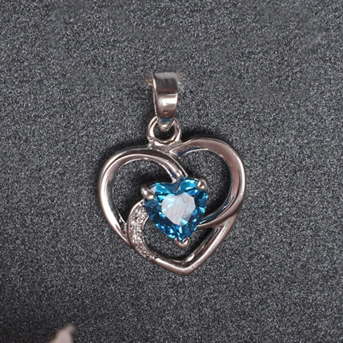 Clara 925 Sterling Silver Heart Charm Pendant Without Chain | Rhodium Plated, Swiss Zirconia | Gift for Women and Girls