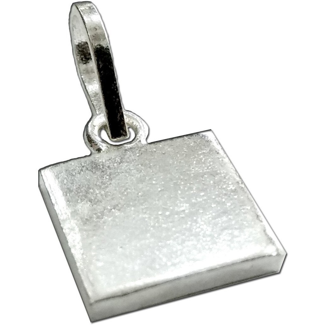 Karizma Jewels 999 Pure Solid Silver Square Piece (Chokor) Pendant for Astrology and lal kitab remedy