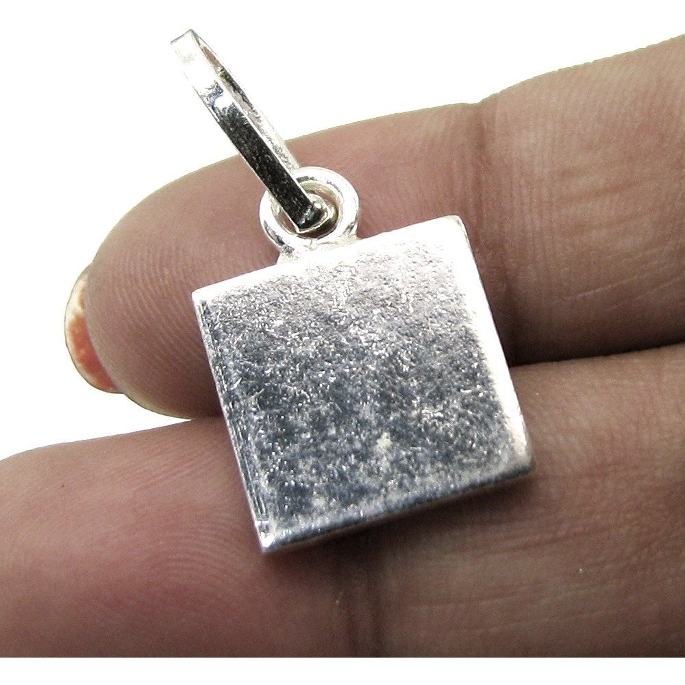 Karizma Jewels 999 Pure Solid Silver Square Piece (Chokor) Pendant for Astrology and lal kitab remedy