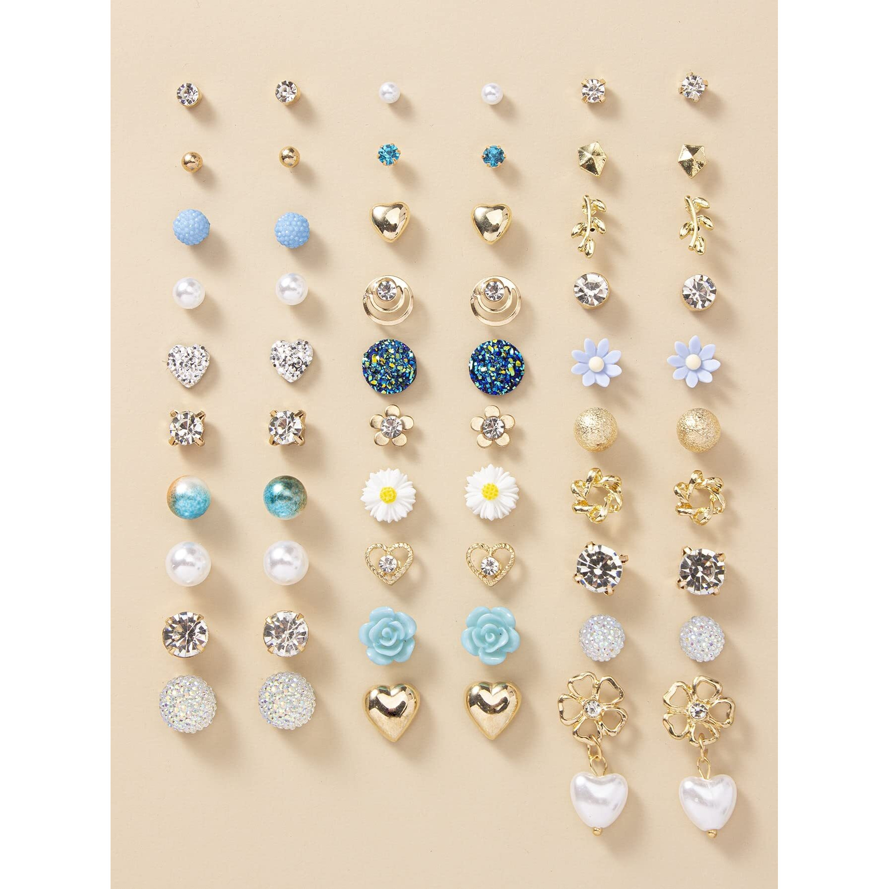Shining Diva Fashion 30 Pairs Earrings Combo Set Latest Stylish Crystal Pearl Earrings for Women and Girls (14777er)